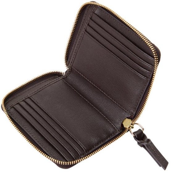 NWT- Dooney & Bourke Small Saffiano Zip Around Wallet, Brown Tmoro - Picture 8 of 8
